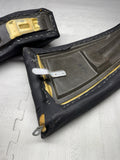 00-03 BMW E39 M5 BLACK REAR LEATHER SEAT CUSHION UPPER SIDE BOLSTERS OEM