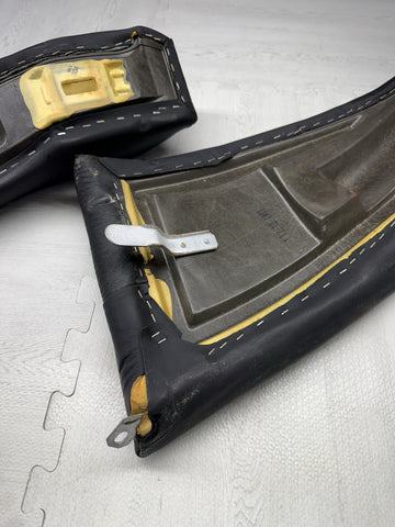 00-03 BMW E39 M5 BLACK REAR LEATHER SEAT CUSHION UPPER SIDE BOLSTERS OEM