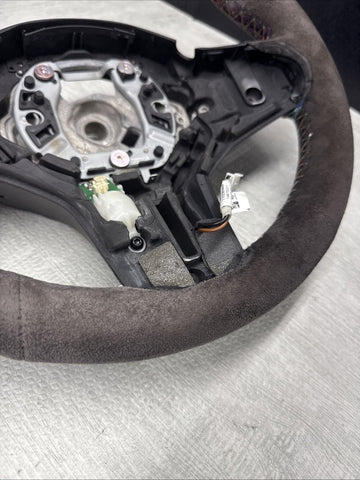 20-24 OEM BMW F97 F98 X3M Heated Steering Wheel Rewrapped Faded Suede