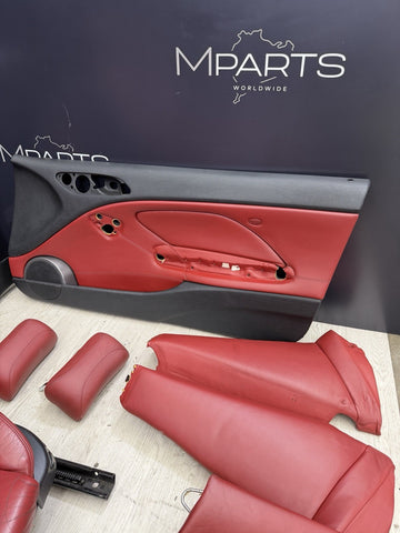 OEM BMW E46 M3 Coupe Leather Seats Door Panels Interior Imola Red Powered Heated