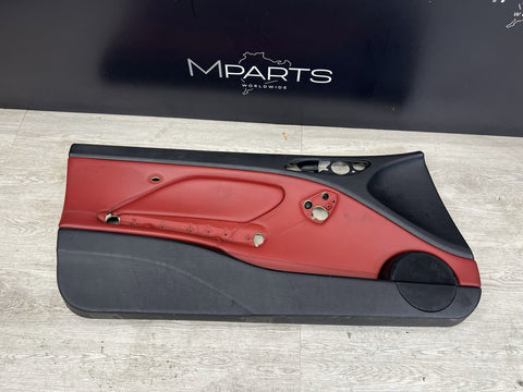 01-06 BMW E46 M3 FRONT LEFT DRIVER SIDE DOOR PANEL CARD IMOLA RED OEM