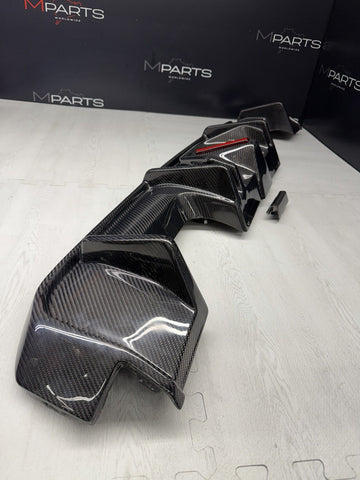 BMW G80 M3 21-26 J Style Carbon Fiber Rear Diffuser W/ LED Light *Flaw*
