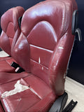 01-06 BMW E46 M3 Coupe Interior Front Seats Black Non Heated Powered Imola Red