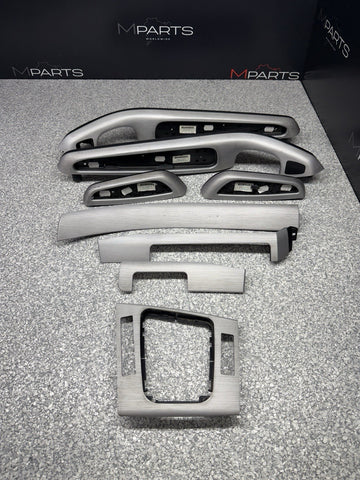 01-06 BMW E46 M3 Convertible Interior Armrests Trim Set Brushed Aluminum *1 Tab