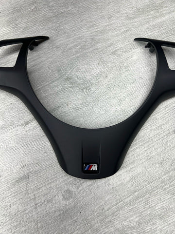 08-13 BMW E90 E92 E93 M3 Lower Steering Wheel Trim Cover Plate Black