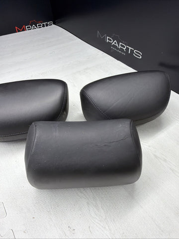 1997-2003 BMW E39 5-Series Sedan Rear Headrest Set of 3 Black Leather  *Notes*