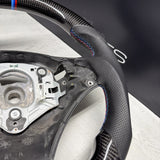 08-13 BMW E90 E92 E93 M3 OHC Carbon fiber Steering Wheel Tri Stitched DCT