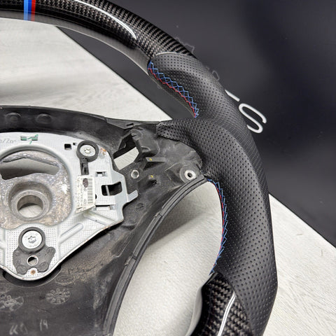 08-13 BMW E90 E92 E93 M3 OHC Carbon fiber Steering Wheel Tri Stitched DCT