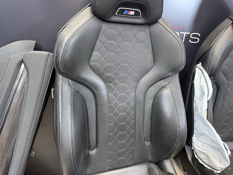 20-25 BMW F97 X3M Original Black Front Rear Door Interior Seats Complete *Rail