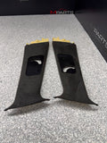 99-03 BMW E39 M5 B-Pillar Column Interior Upper Cover Pair Alcantara OEM