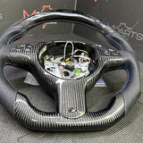 BMW E46 M3 01-06 OHC Carbon fiber Steering Wheel Tri Stitched Manual LED