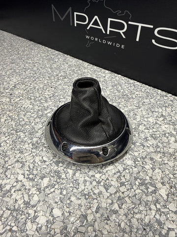 BMW 01-06 E46 M3 SMG Black Leather Gear Shifter Boot Cover & Bezel OEM