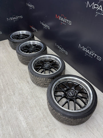 18" Gloss Black PSR Wheels Rims 18x9 ET45 BMW E46 M3 5x120 Square LM style