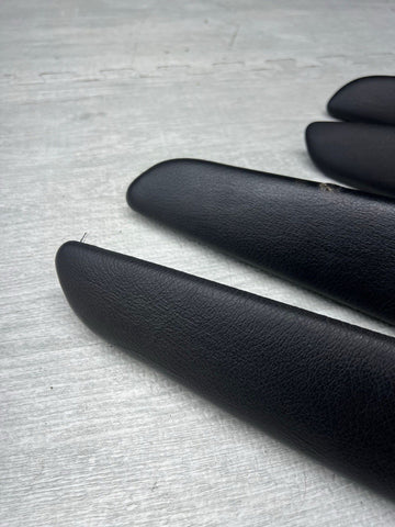 01-06 BMW E46 M3 Convertible Door Upper Arm Rest Armrest Pads Black Set