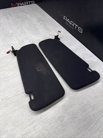 01-06 BMW E46 M3 Coupe Set 2 Left Right Sun Visors Shade Mirror Black OEM