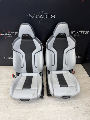 BMW 21-25 G83 M4 Front Merino Silverstone Leather Seat Powered Heated OEM