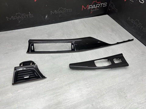 15-20 BMW F80 F82 M3 M4 Coupe Sedan Dash Console Interior Trim Set Carbon Fiber