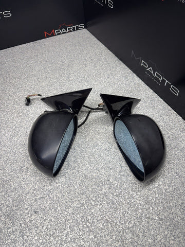 01-06 BMW E46 M3 Side View Door Mirrors Pair Carbon Black *See Pics