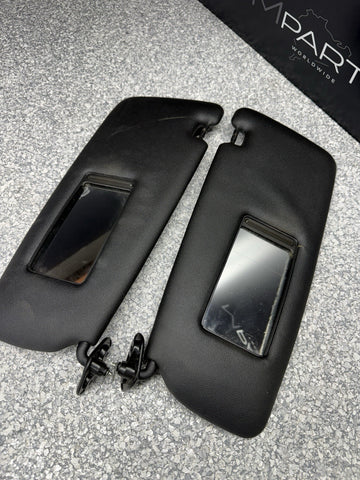 BMW 94-99 E36 M3 Sedan Black Sun Visors Sunvisors Pair OEM