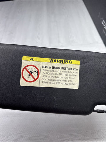 01-06 BMW E46 M3 Convertible Left Driver Side Sunvisors Sun Visor Black