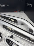 01-06 BMW E46 M3 Brushed Aluminum/Black Door Trim Armrests Front Rear Coupe