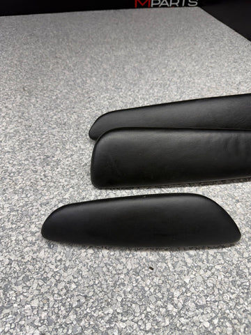 01-06 BMW E46 M3 Convertible Door Upper Arm Rest Armrest Pads Black