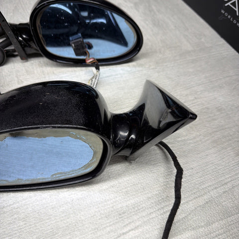 01-06 BMW E46 M3 Side View Door Mirrors Pair Painted Black *Notes*