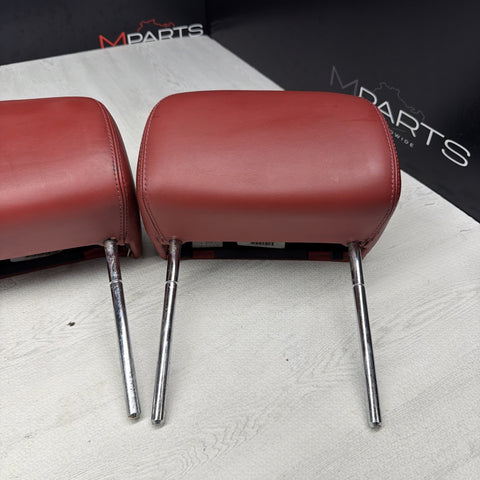 BMW 01-06 E46 M3 Convertible Rear Headrests Head Rests Imola Red OEM *Tab