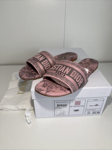 NEW Christian Dior Dway Sandals 62P Chateau Ros Toile de Jouy E Size 37