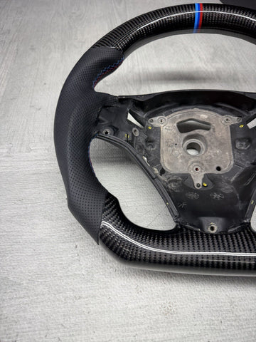 08-13 BMW E90 E92 E93 M3 OHC Carbon fiber Steering Wheel Tri Stitched DCT