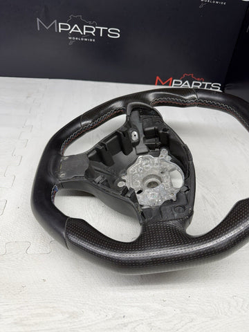 BMW 01-06 E46 M3 Manual Custom Leather Sides Flat Bottom Top Steering Wheel