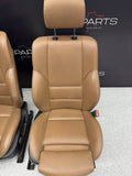 BMW E46 Sedan Wagon Pair Left & Right Front Power Leather Seats Brown M Sport