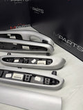 01-06 BMW E46 M3 Coupe Interior Armrests Trim Set Brushed Aluminum *Tab