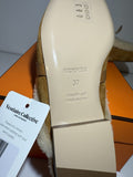 HERMES Oz Mule Size 37 Chevre Velour/Sheepskin Natural/Ecru