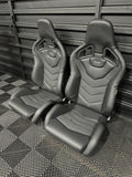 Recaro Black Leather with Carbon Weave Sub Belt Hole Sportster GT Seats