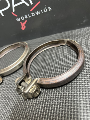 15-20 BMW F80 F82 F83 M3 M4 Exhaust Downpipes To Midpipe Clamps OEM Genuine