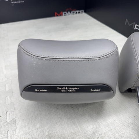 2001-2006 BMW E46 M3 Convertible Grey Rear Headrests Head Rests Pair OEM