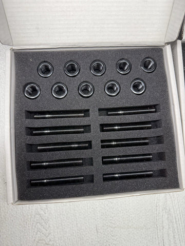 BMW E30 E36 E46 E39 E60 E63 E64 E90 E92 E93 Lug Bolts Stud Kit Steel Set Black