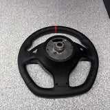 BMW 01-06 E46 M3 SMG Custom Leather Sides Flat Bottom Top Steering Wheel Red