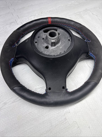 BMW Steering Wheel 01-06 E46 M3 Manual Custom Wrapped Red Stripe