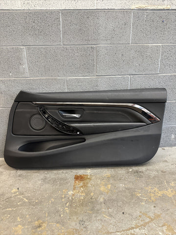 15-20 BMW F82 F83 M4 S55 Front Right Passenger Black Leather Door Card Panel