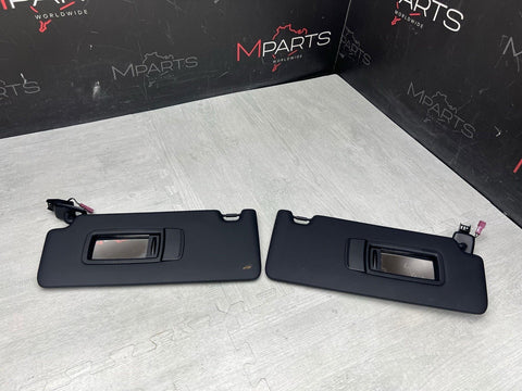 BMW 21-26 G82 M4 Coupe Front Sun Visors Pair Black 8097333 8097334