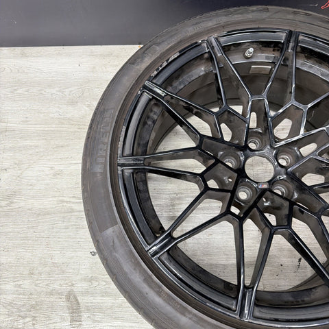 OEM BMW G82 G83 G80 M3 Rear Wheel Rim Style 826M R20x10.5" ET20 Black w/Tire