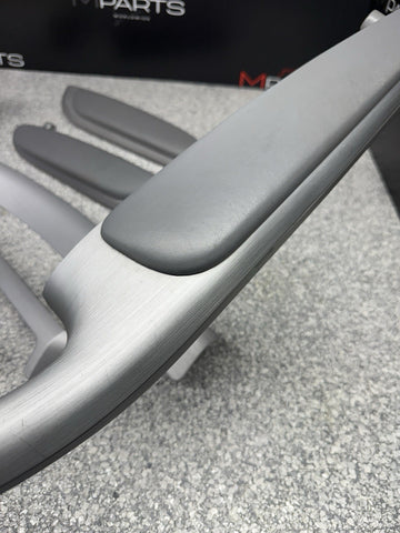 01-06 BMW E46 M3 Coupe Interior Armrests Trim Set Brushed Aluminum *4 Tabs
