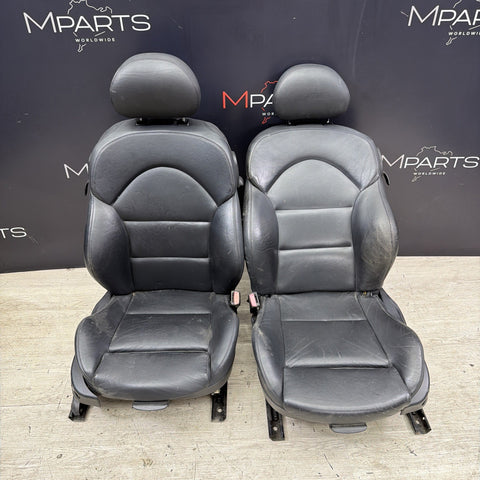 BMW E46 M3 Coupe Front Sport Seats Pair Black Napa Leather 2001-2006 OEM *Notes*