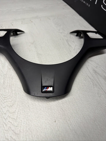 08-13 BMW E90 E92 E93 M3 Lower Steering Wheel Trim Cover Plate Black