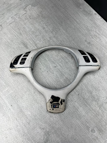 01-06 BMW E46 M3 Upper & Lower Steering Wheel Trim Multifunction Buttons Plate