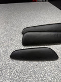 01-06 BMW E46 M3 Convertible Door Upper Arm Rest Armrest Pads Black