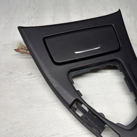 BMW E93 M3 08-13 Front Black Leather Manual Center Console Trim Assembly OEM