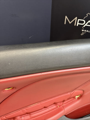 01-06 BMW E46 M3 FRONT LEFT DRIVER SIDE DOOR PANEL CARD IMOLA RED OEM